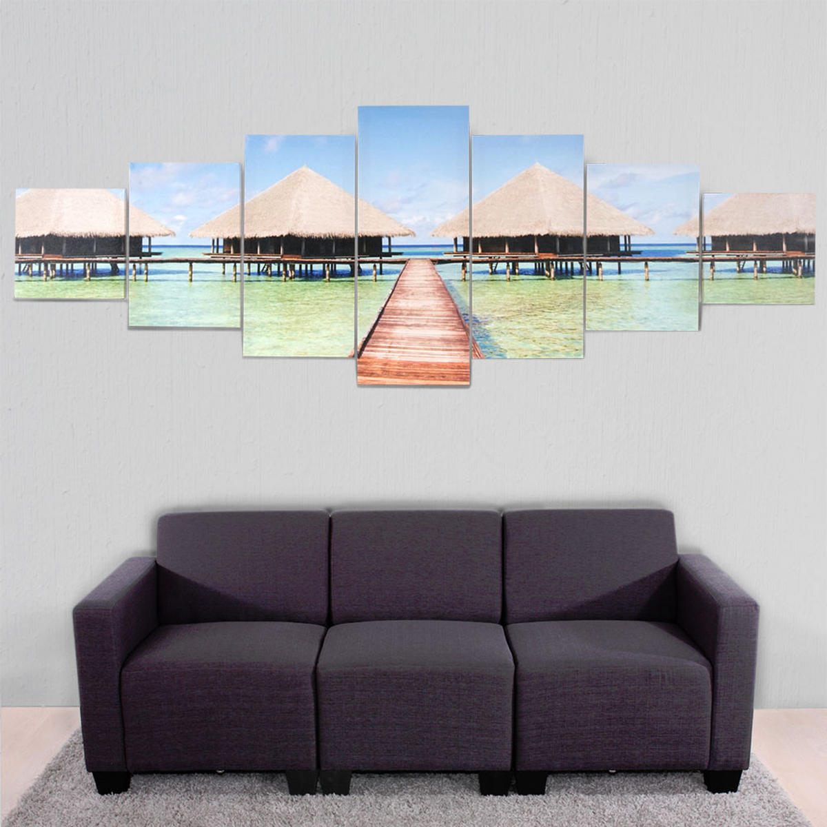 LEINWANDBILD XL BEACH 7-TLG. Multicolor - Multicolor, Holz (245/87cm) - MCW