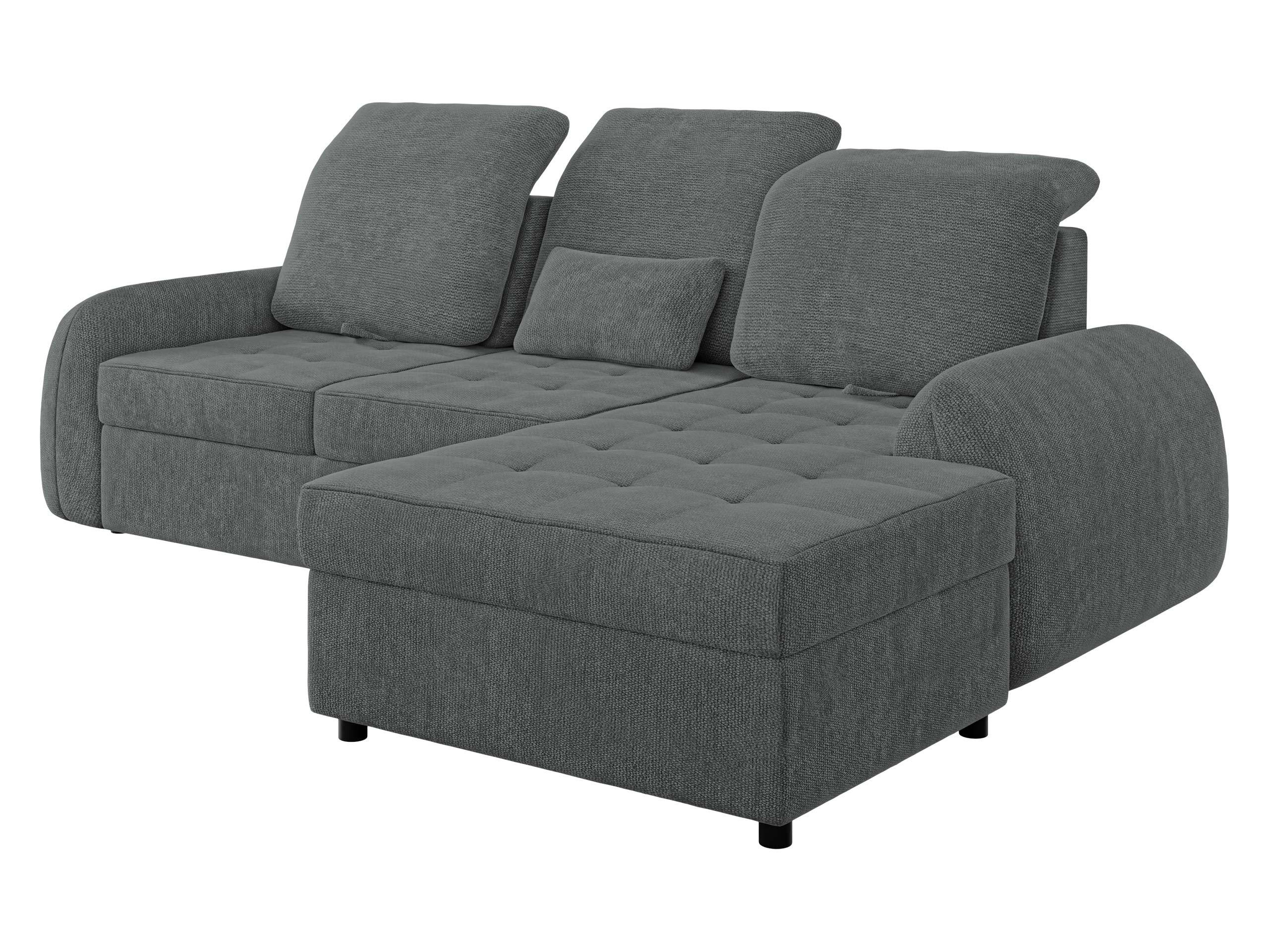 ECKSCHLAFSOFA Soreno, Seite: Rechts - Schwarz/Graphitfarben, Holz/Kunststoff (176/255cm) - MIRJAN24