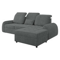 ECKSCHLAFSOFA Soreno, Seite: Rechts - Schwarz/Graphitfarben, Holz/Kunststoff (176/255cm) - MIRJAN24