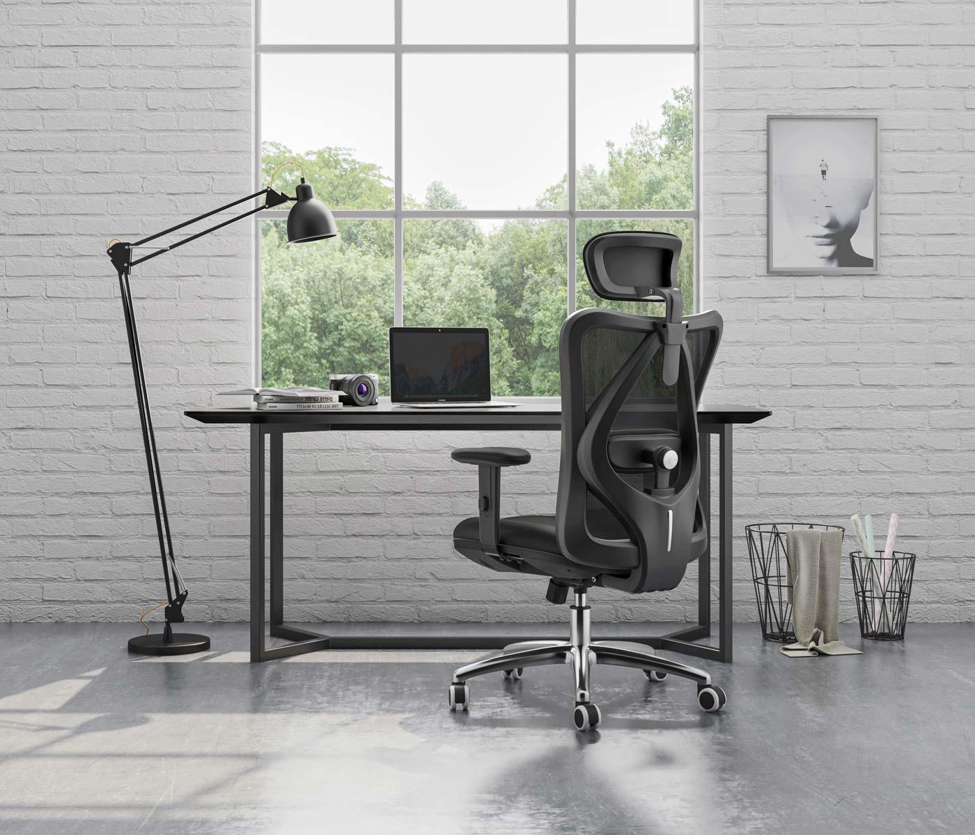 BÜROSTUHL Schwarz - Schwarz, Textil (66/129/69cm) - SIHOO