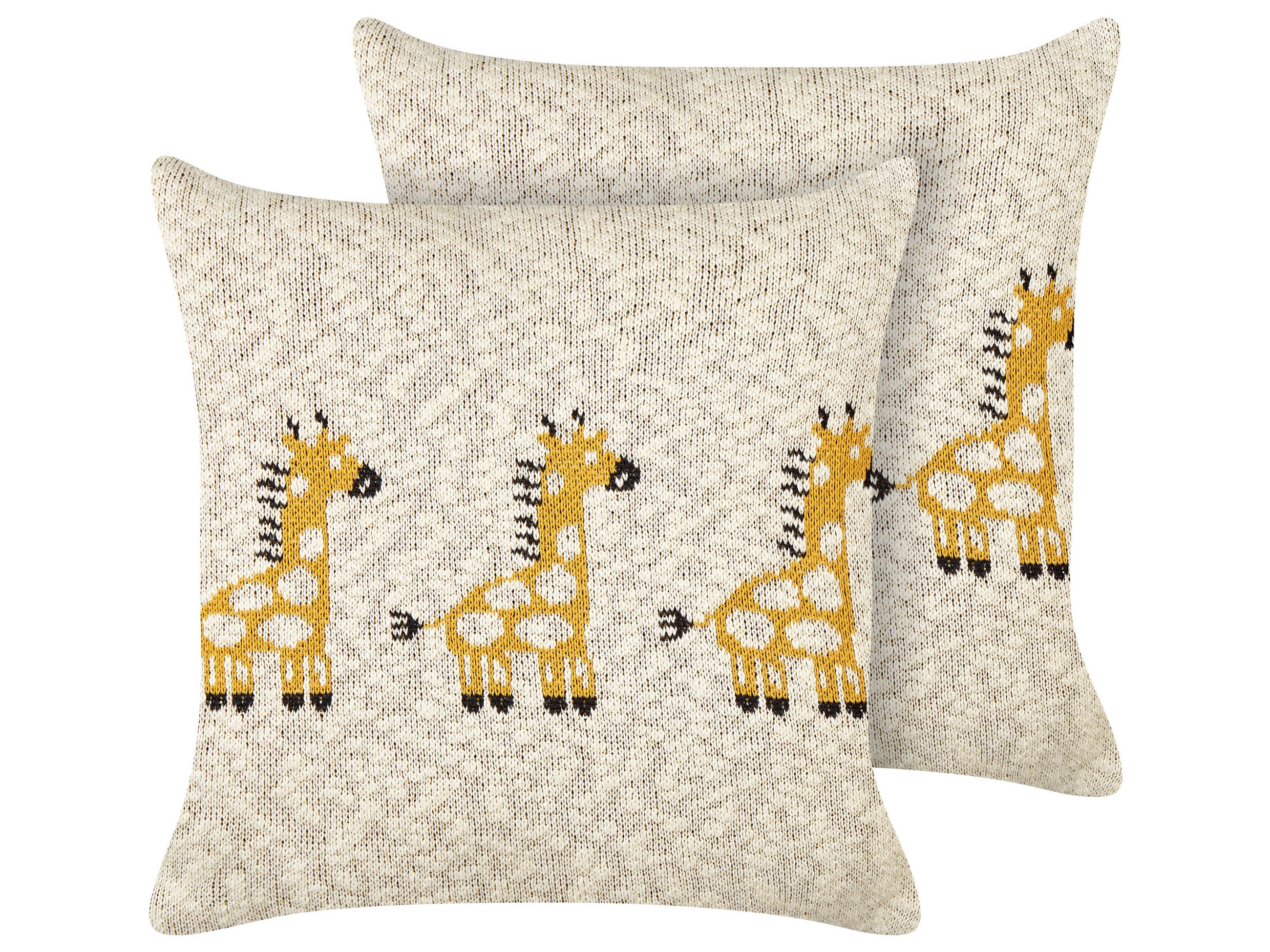 DEKOKISSEN 2er-Set Beige 45/45 cm Chilari - Beige/Gelb, Textil (45/45cm) - Beliani
