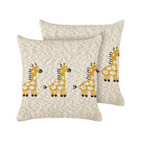 DEKOKISSEN 2er-Set Beige 45/45 cm Chilari - Beige/Gelb, Textil (45/45cm) - Beliani