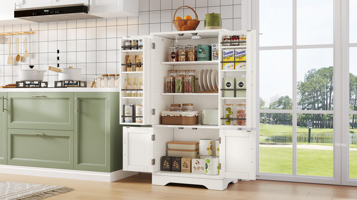 BUFFET 120/60/40 cm Weiß aus MDF mit LED-Sensorlicht - Weiß, Holzwerkstoff (40/120/60cm) - OKMYHOME