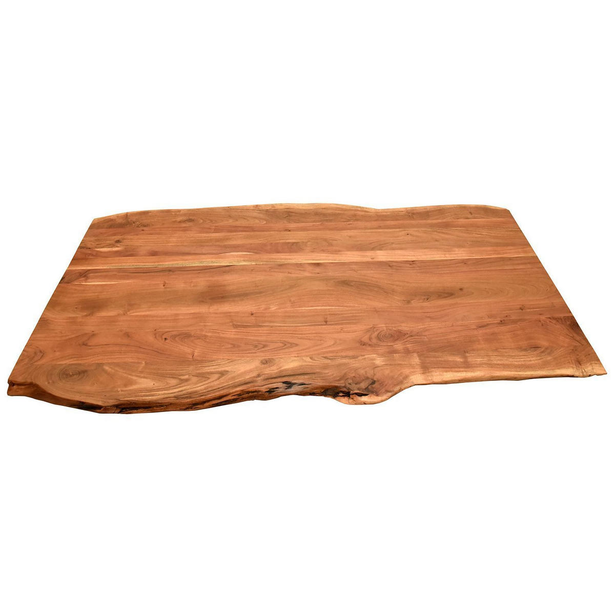 MÖBELSET Baumkantentisch Catania, 6er Set Diningsessel Ginosa hellgrau - Hellgrau/Schwarz, Holz/Textil (100/76/200cm) - bene living