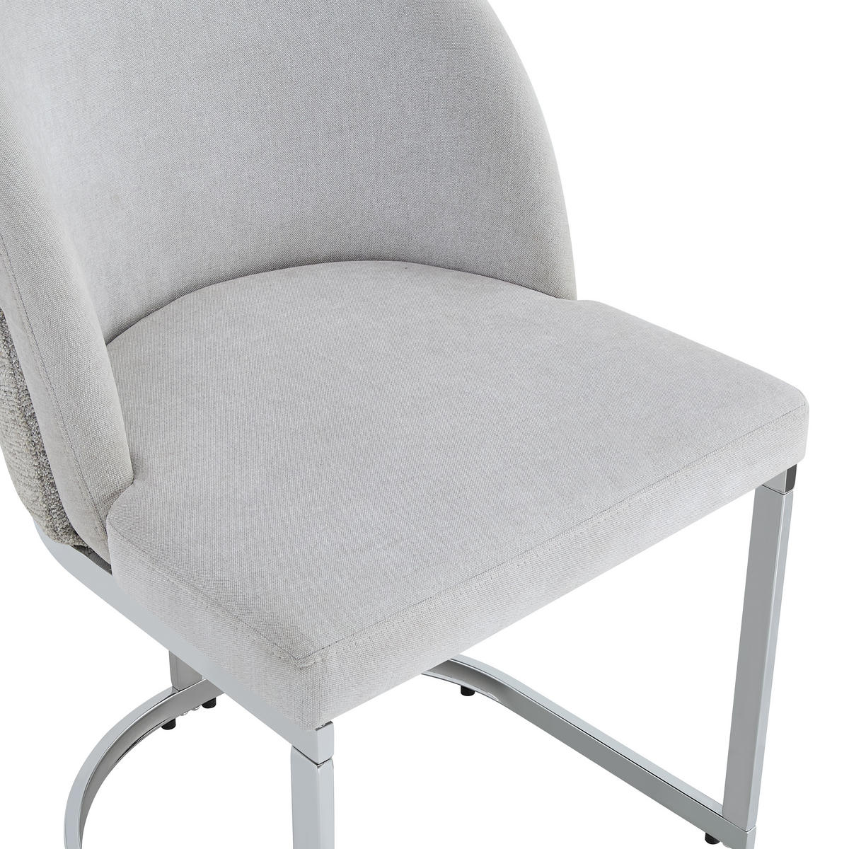 STUHL-SET DE-35878 2 Stück mit Silberbeinen Hellgrau - Grau, Metall (52/85/59cm) - ComfortXL
