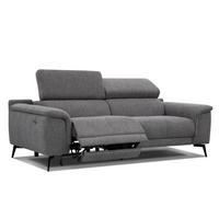 RELAXSOFA FIERO 3-Sitzer mit 1 Relaxfunktion, dunkelgrau - Dunkelgrau/Schwarz, Holzwerkstoff/Textil (212/82/103cm) - Courtois Laville