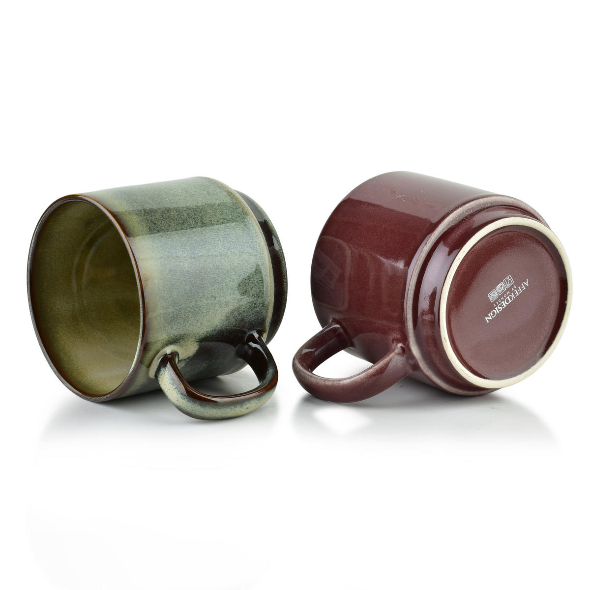 BECHER Evie 4er Set Hellgrün 15/15/36 cm Porzellan - Hellgrün, Keramik (15/36/15cm) - Mondex