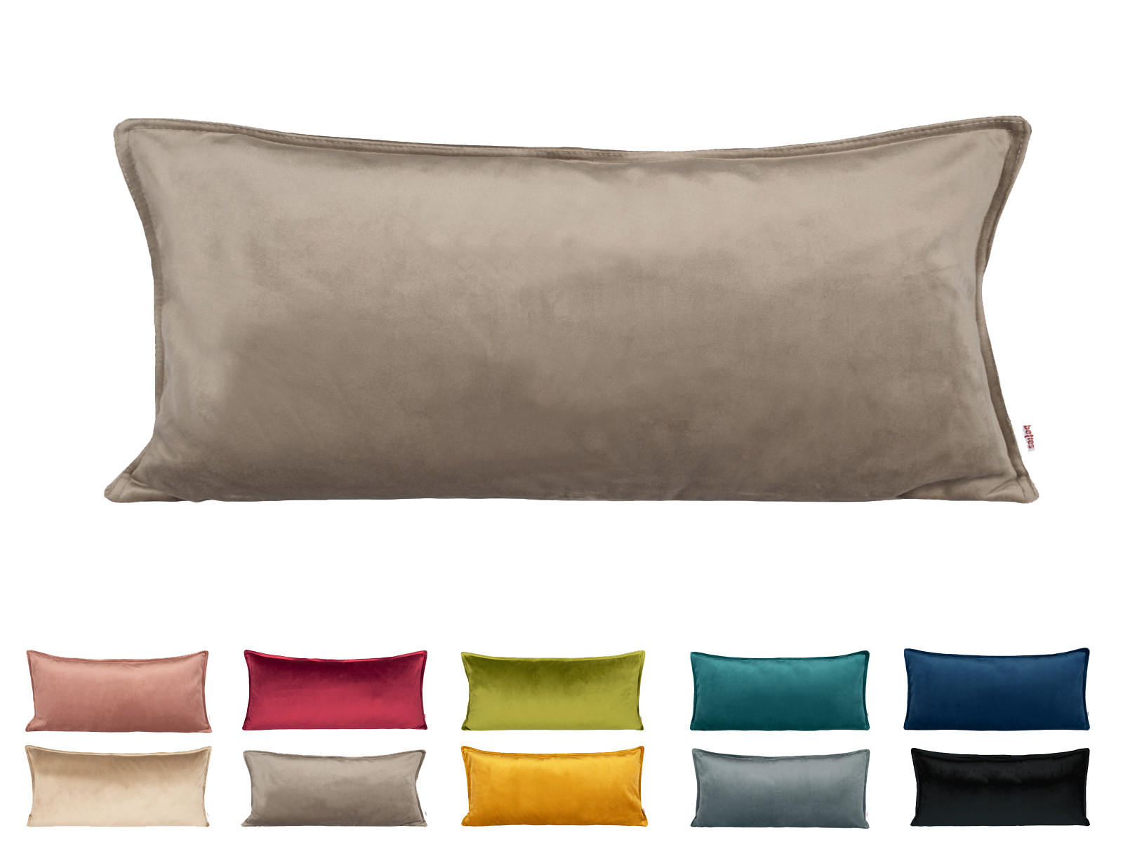 KISSENHÜLLE Samt&Sonders taupe 30/70 cm - Taupe, Textil (30/70cm) - beties Heimtextil