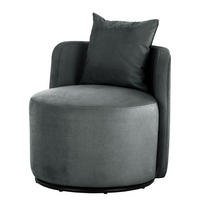 SESSEL - Dunkelgrau/Schwarz, Textil/Metall (73/67/75cm) - home24