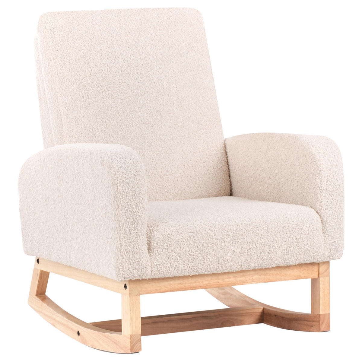 KINDERSCHAUKELSTUHL Bouclé Hellbeige Norby - Beige, Textil (54/71/70cm) - Beliani