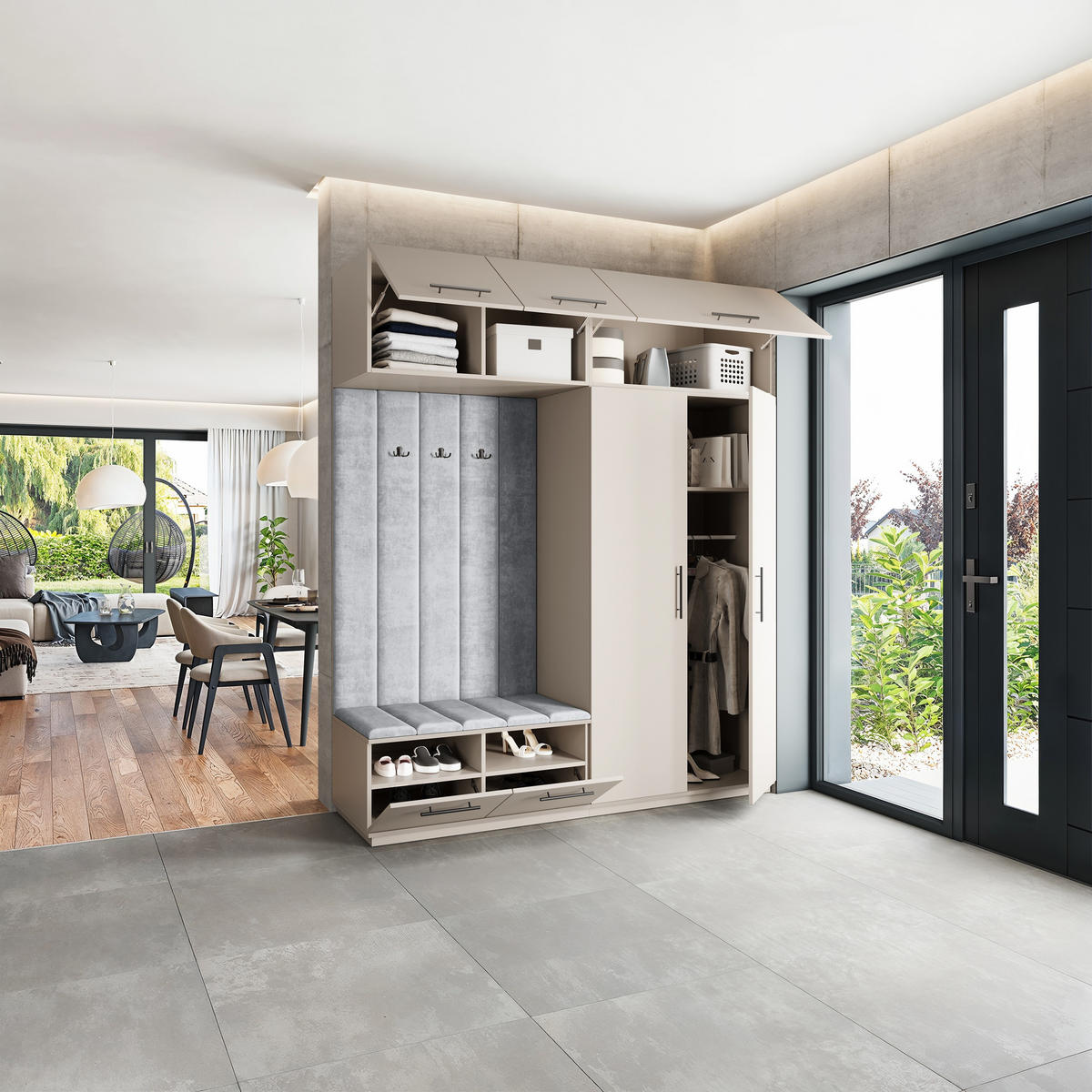 GARDEROBENSCHRANK REMA 200/240/60 cm Modern Kaschmir - Kaschmir, Holzwerkstoff (200/240/60cm) - MASSENO