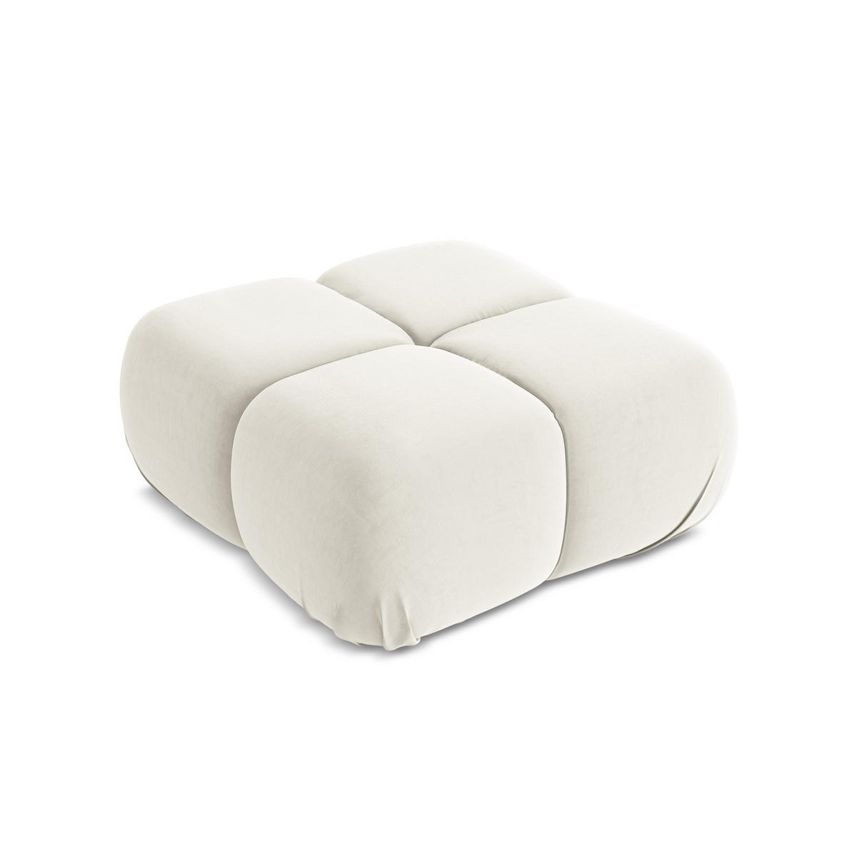 POUF Samt Stoff Beige - Beige/Creme, Kunststoff/Textil (95/41/95cm) - LaMiaSofa