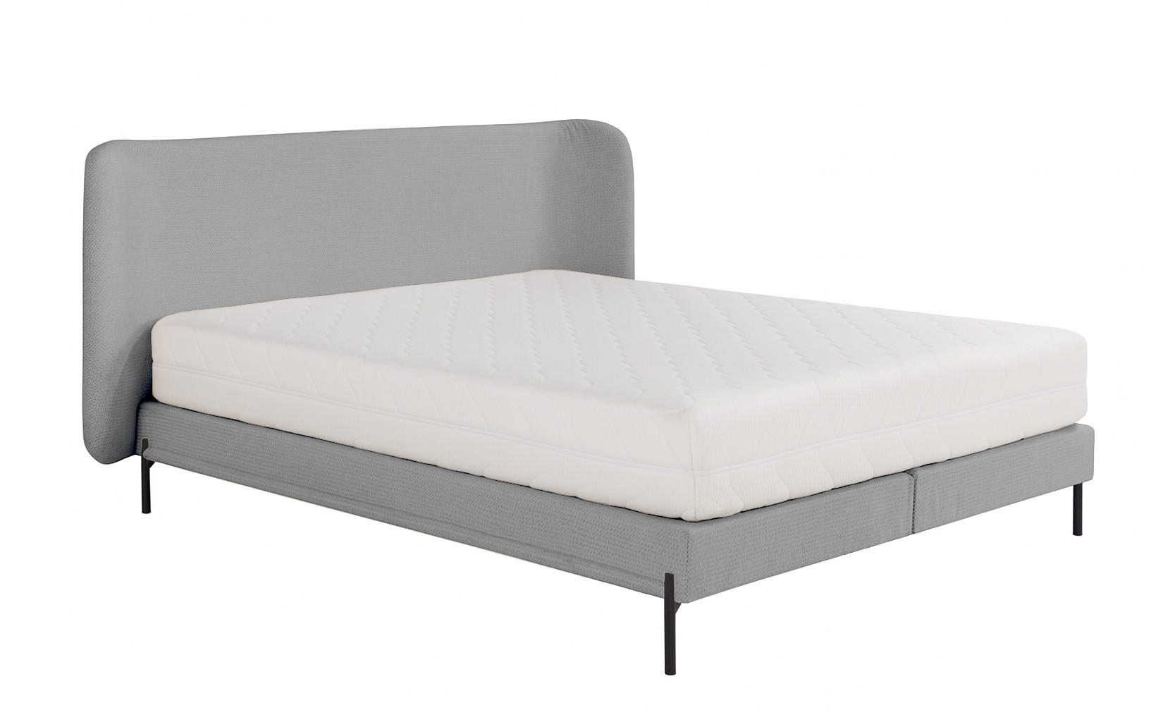 POLSTERBETT mit Matratze SIERRA, Grau, 180x200 cm - Grau, Textil (180/200cm) - KS Home Concept