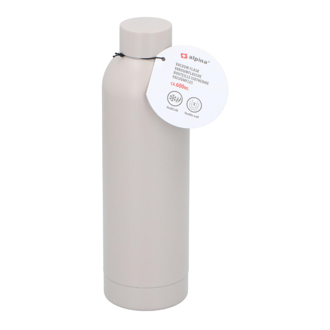 TRINKFLASCHE Aluminium 600 ml Beige auslaufsicher - Beige, Metall (0.6L) - Alpina