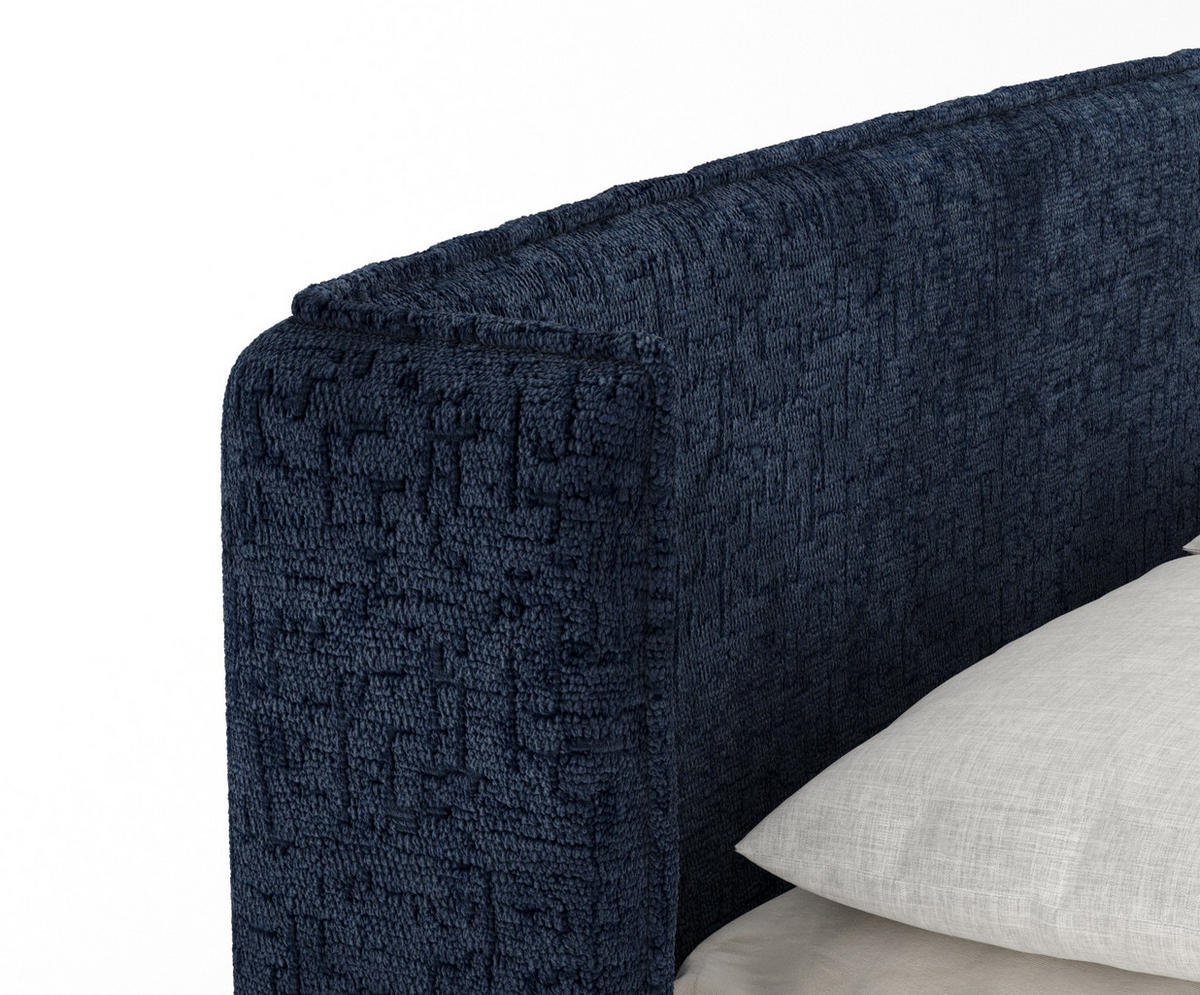 BOXSPRINGBETT Carizzo Marineblau 200/200 cm mit Matratze und Topper - Schwarz/Dunkelblau, Holz/Holzwerkstoff (200/200cm) - Maison de Reve
