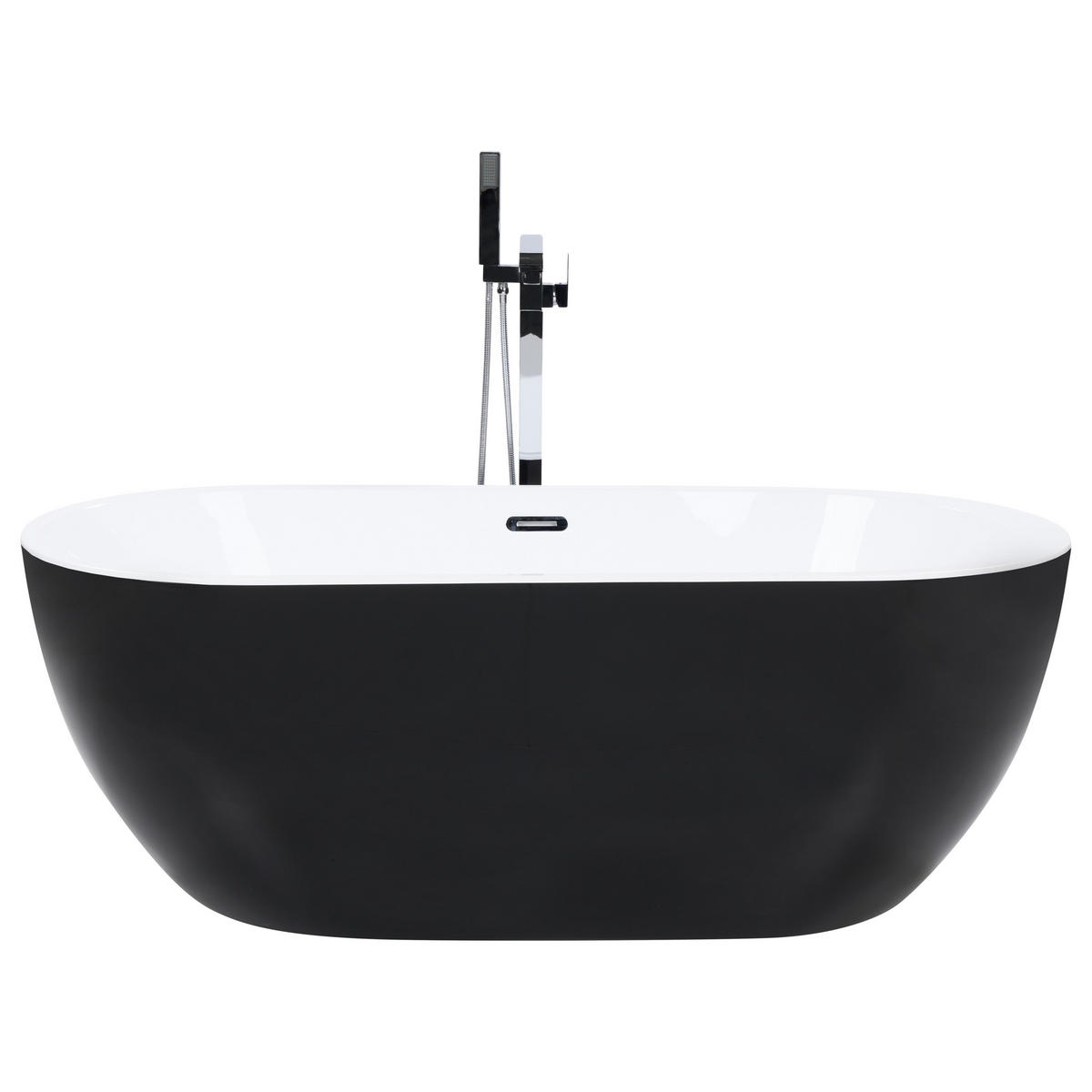 BADEWANNE FREISTEHEND 80x170x59 cm schwarz Nevis - Schwarz, Kunststoff (80/59/170cm) - Beliani