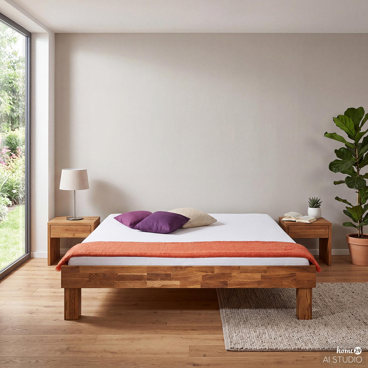 BETT - Massivholz - Eichefarben, Holz (140/200cm) - home24
