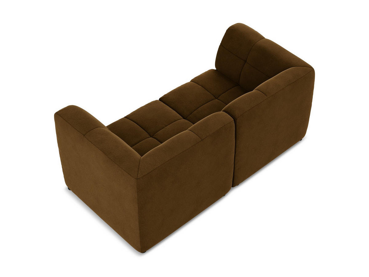 ECKSOFA Samt Stoff Grün - Dunkelgrün/Schwarz, Holzwerkstoff/Kunststoff (251/251cm) - Makamii