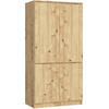 KLEIDERSCHRANK S90 4D, Artisan, 90x51x180 cm - Eiche Artisan, Holz (51/180/90cm) - Milordbikes
