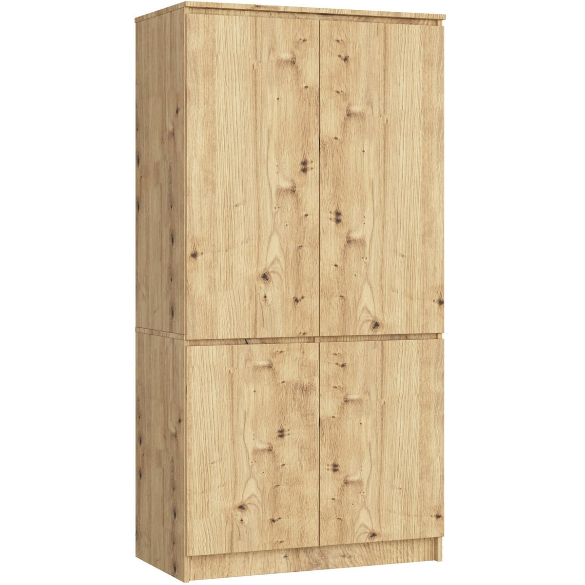 KLEIDERSCHRANK S90 4D, Artisan, 90x51x180 cm - Eiche Artisan, Holz (51/180/90cm) - Milordbikes
