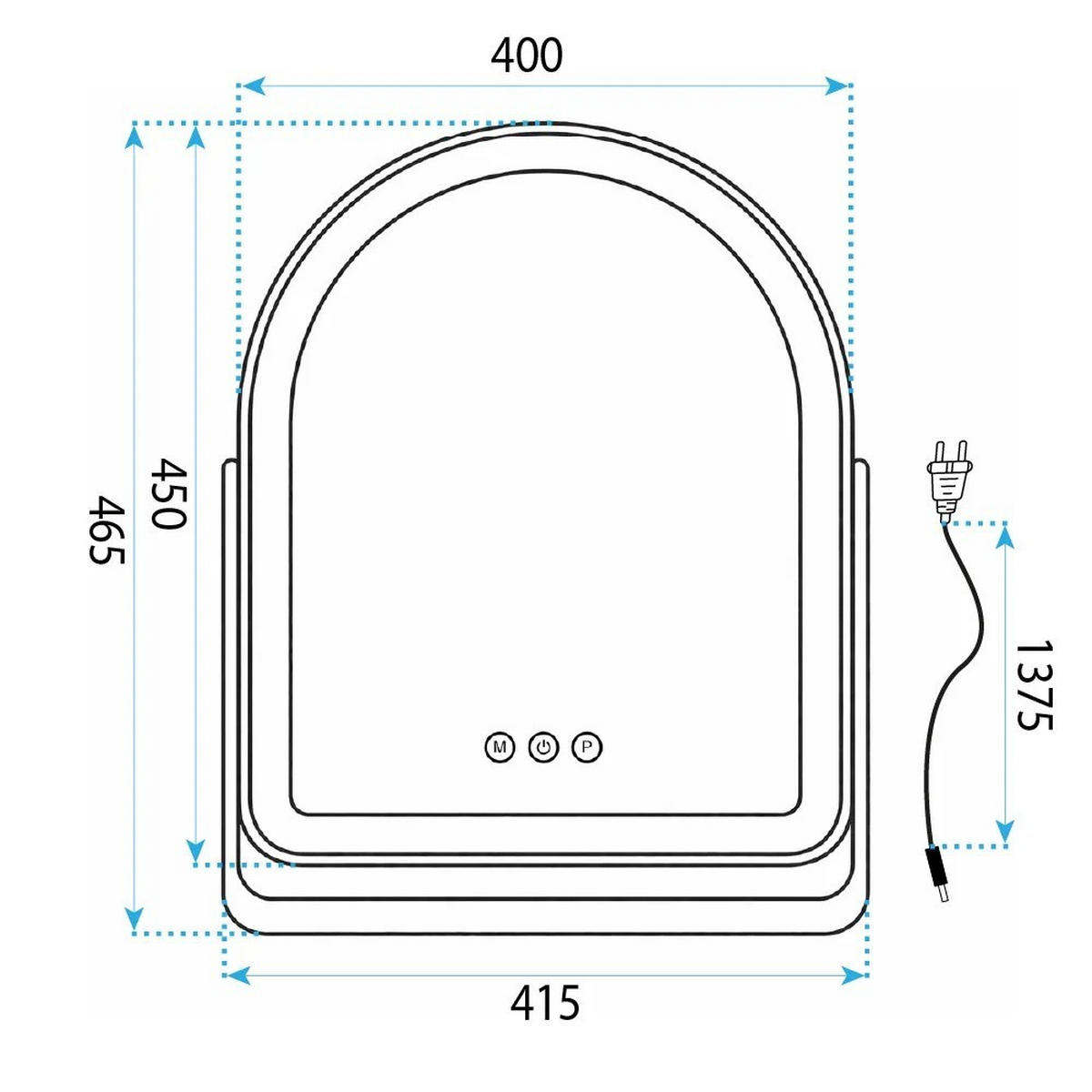 SPIEGEL Rea Led Glam White 40x45cm - Weiß, Metall (40/45/3cm) - REA