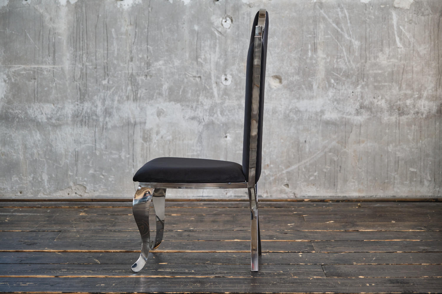 ESSZIMMERSTUHL AMALIA Schwarz Velvet - Schwarz, Textil (50/116/55cm) - KAWOLA