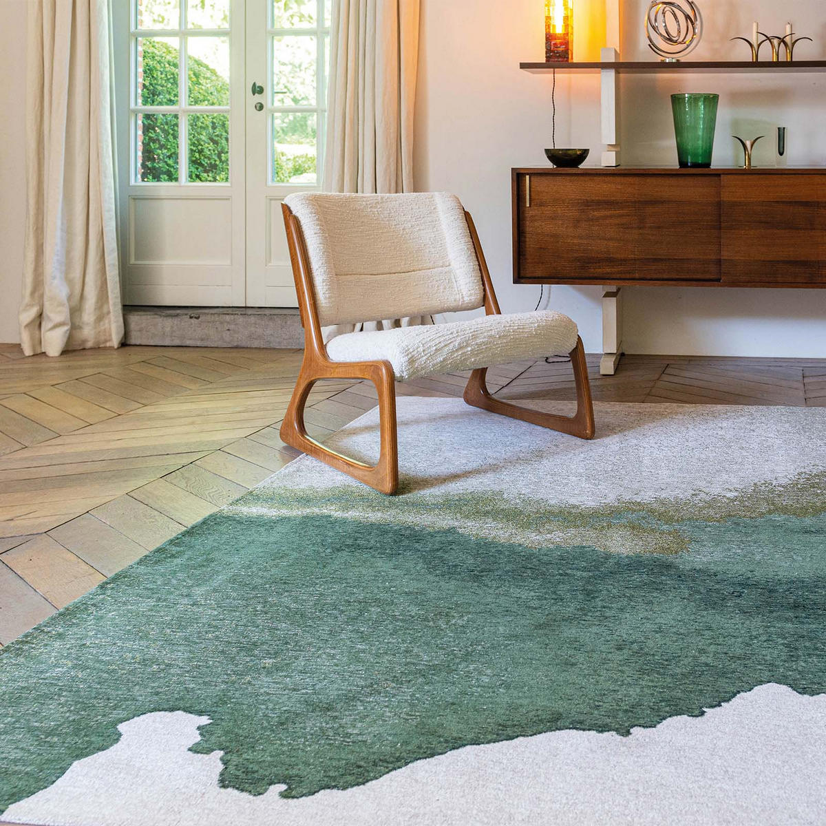 TEPPICH Flachgewebe GREEN MIRAGE Grün 80 x 150 cm - Grün, Textil (80/150cm) - Novatrend