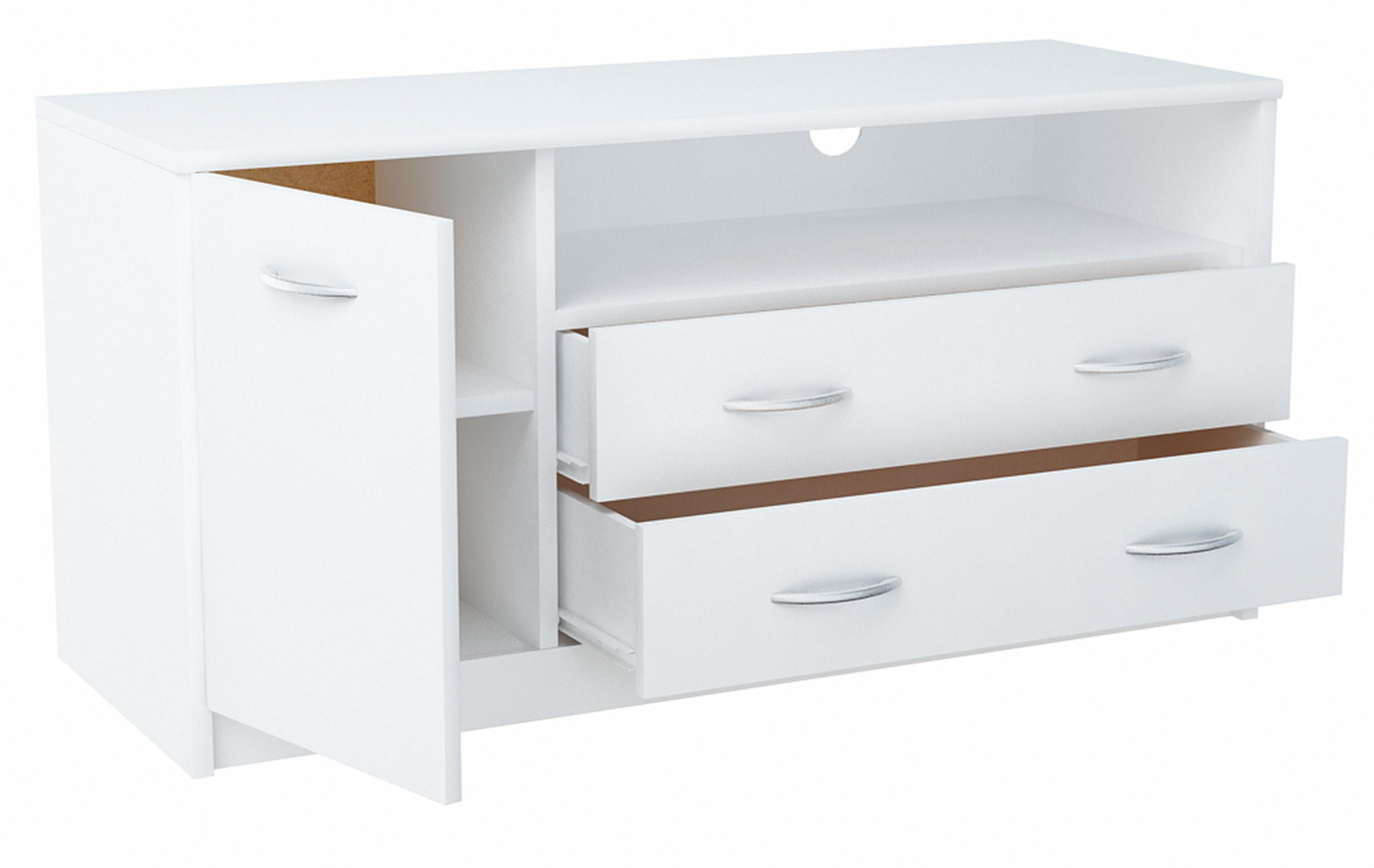FERNSEHKOMMODE 1D2S Weiß 110/41/55 cm - Weiß, Holzwerkstoff (110/55/41cm) - Matkam Möbel