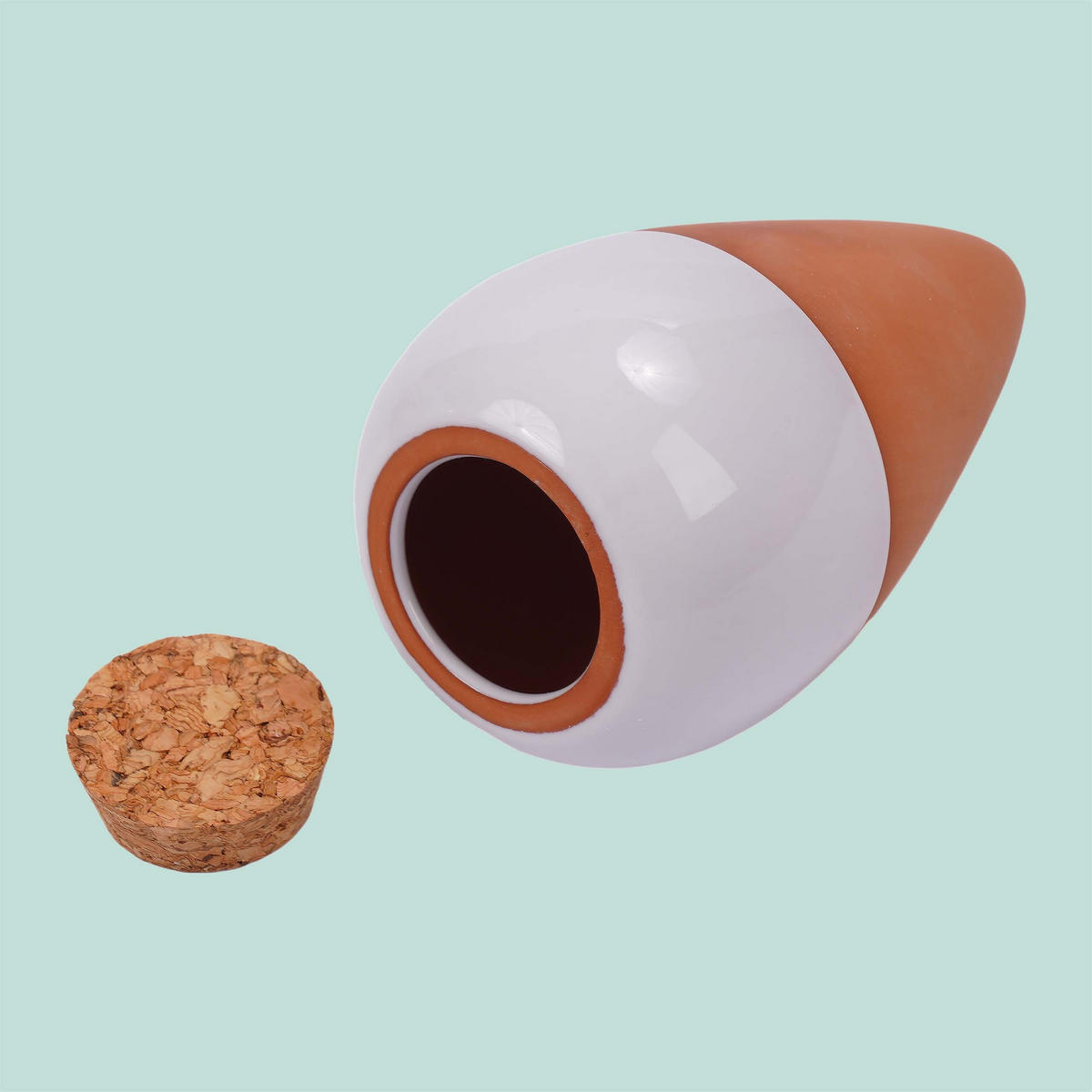ZAVLAŽOVAČ Biela 4-dielny-set keramika korok 350 ml - viacfarebná, prírodné materiály/keramika (8/16/8cm) - Relaxdays