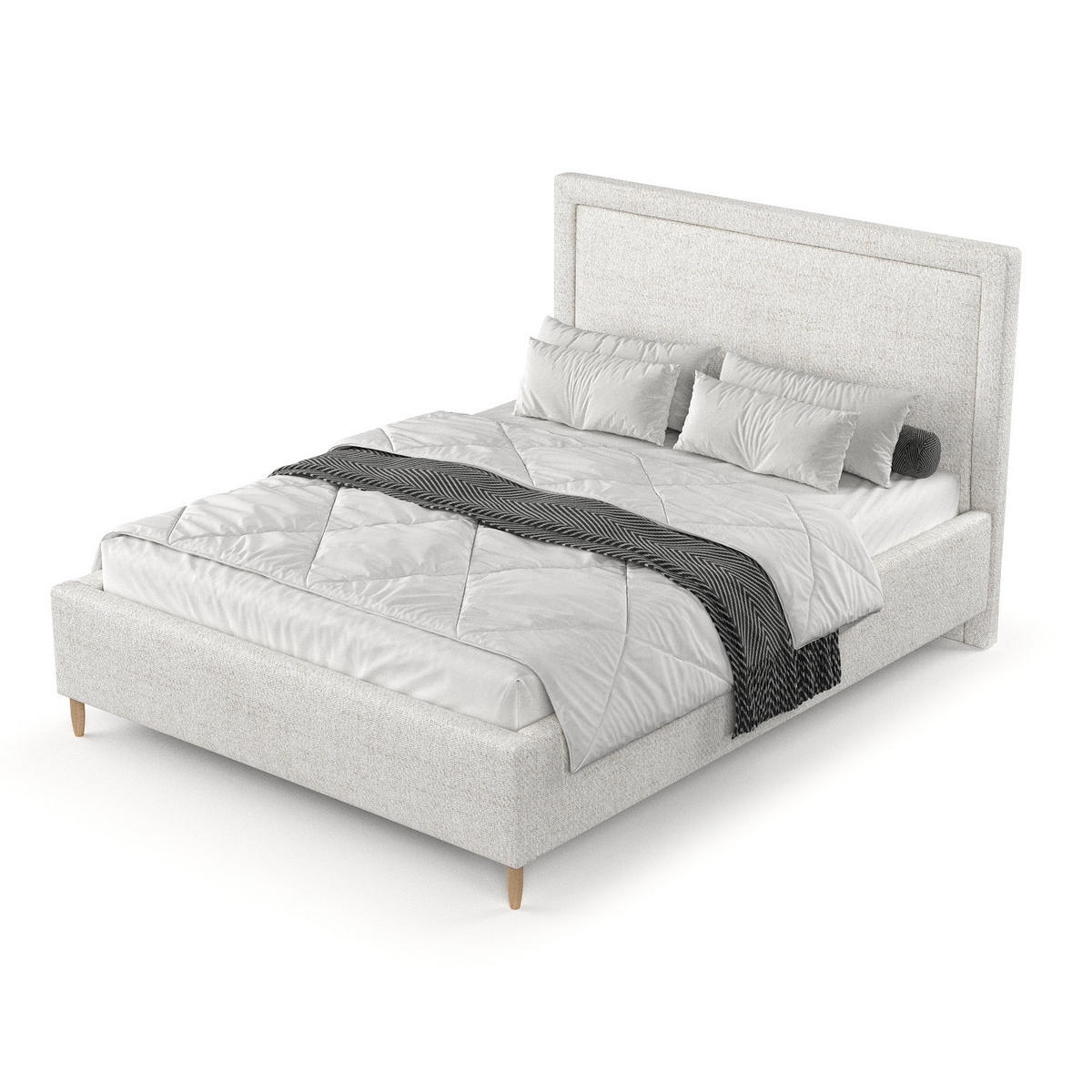POLSTERBETT Vega 160/200 cm Creme im Neve Stoff - Creme/Naturfarben, Holz/Holzwerkstoff (160/200cm) - AltaBeds