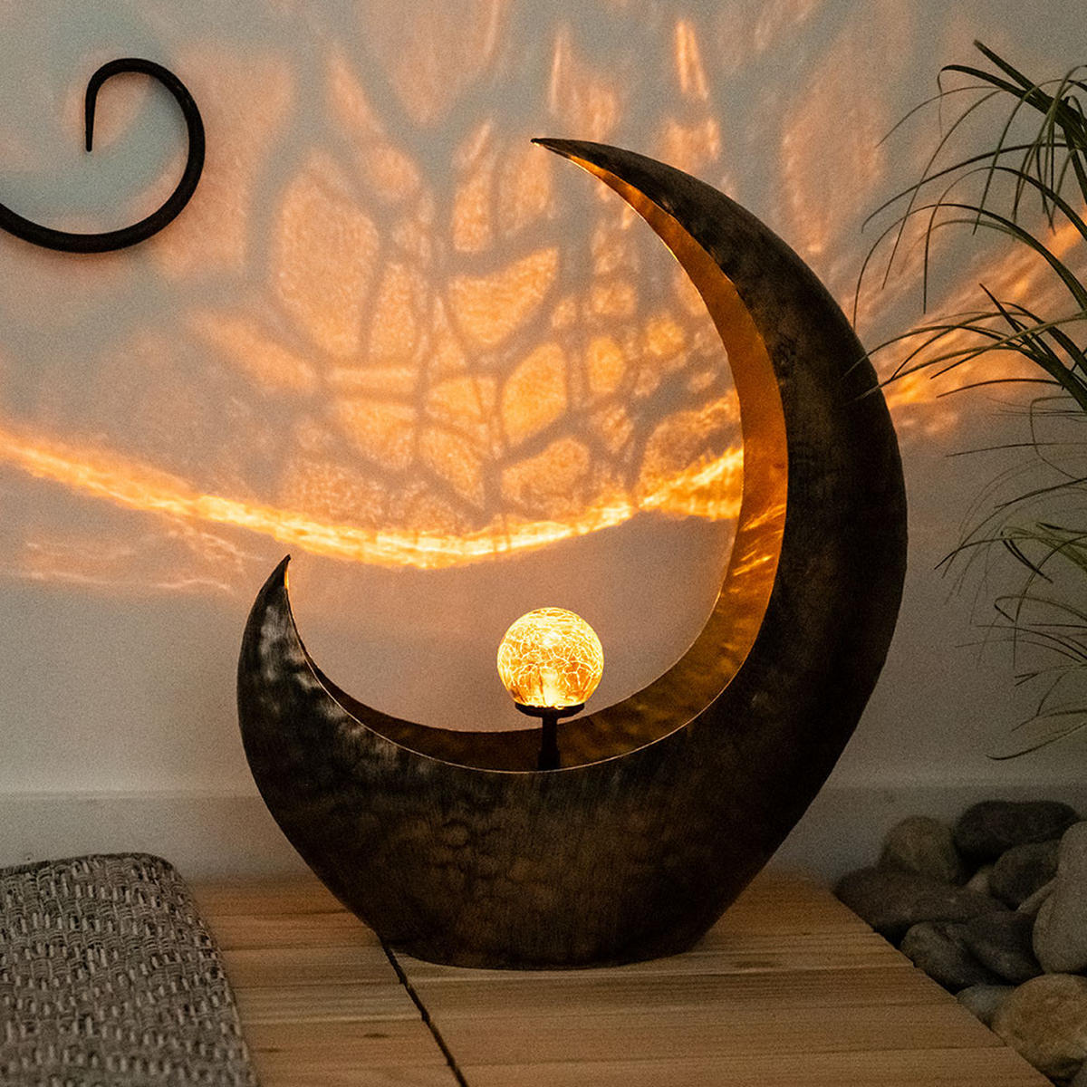 LED AUSSENLEUCHTE Messingfarben Feuereffekt 2er Set - Messingfarben, Glas (37.5/13.5/45cm) - Globo Lighting