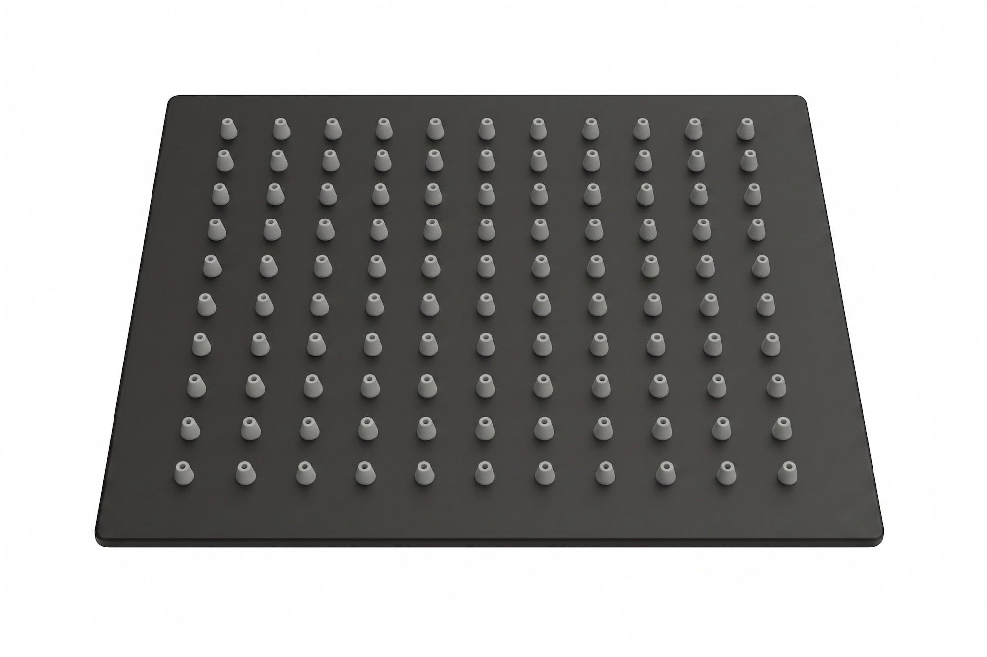 TUŠ GLAVA kvadratna 20 x 20 cm - mat crna - crna, drvo (20cm) - Badplaats
