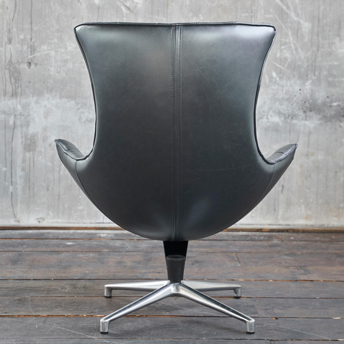 DREHSESSEL SKIO Silbergrau Leder - Silberfarben, Leder (87/99/89cm) - KAWOLA