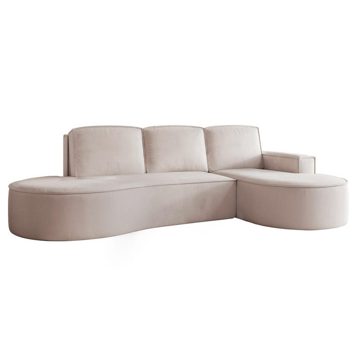 ECKSOFA SOFIA mit Schlaffunktion und Bettkasten Beige - Beige, Holzwerkstoff/Kunststoff (277/157cm) - Idohome