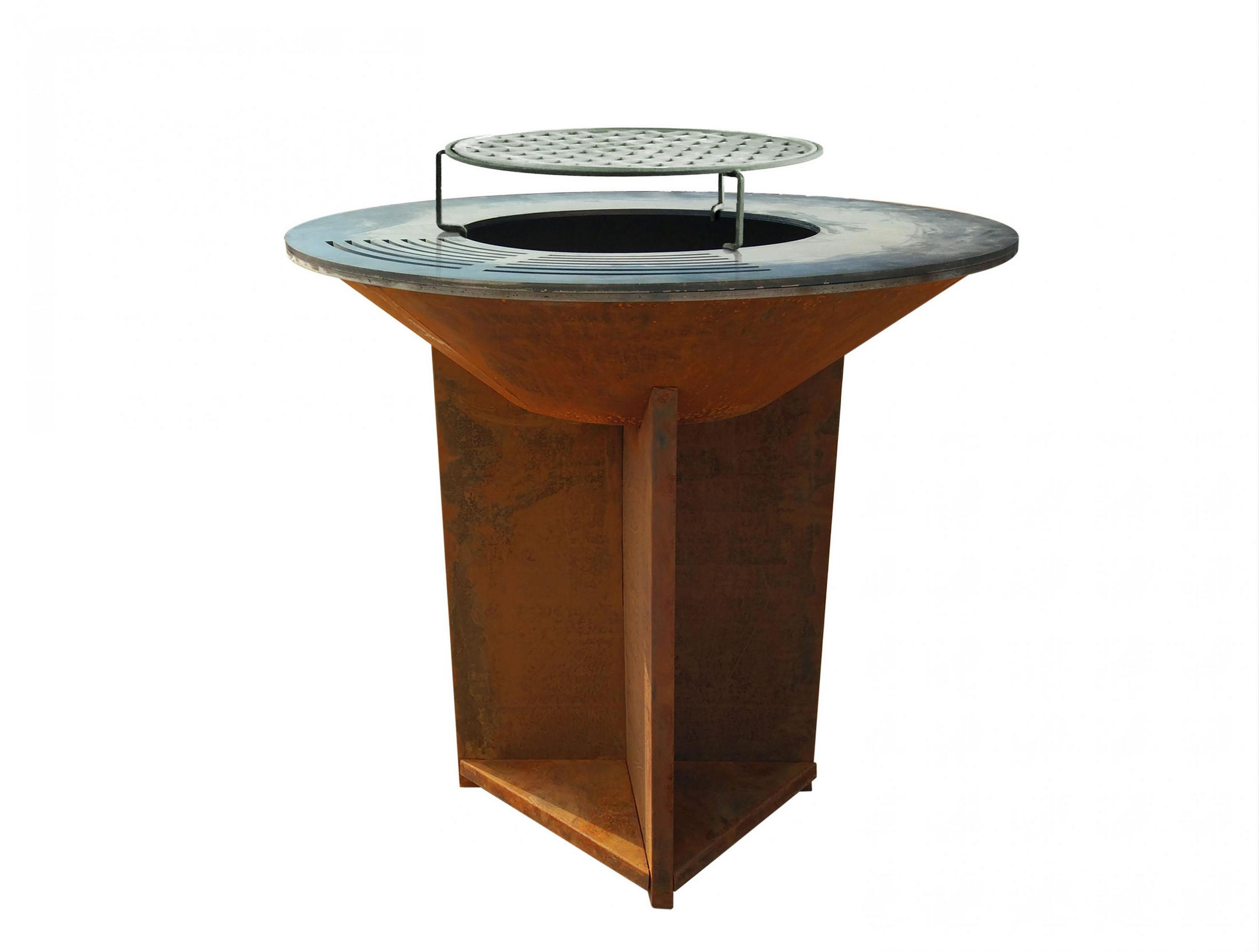 HOLZKOHLEGRILL Feuerschale Braun inkl. Schutzhülle - Braun, Metall (98/100/98cm) - Purline