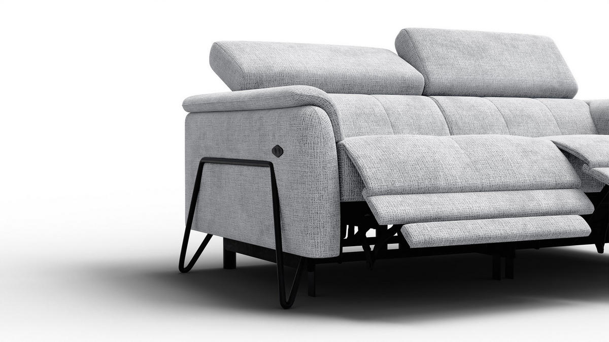 RELAXSOFA RODEN 3-Sitzer, hellgrau - Hellgrau, Holz/Textil (194/82/103cm) - Courtois Laville