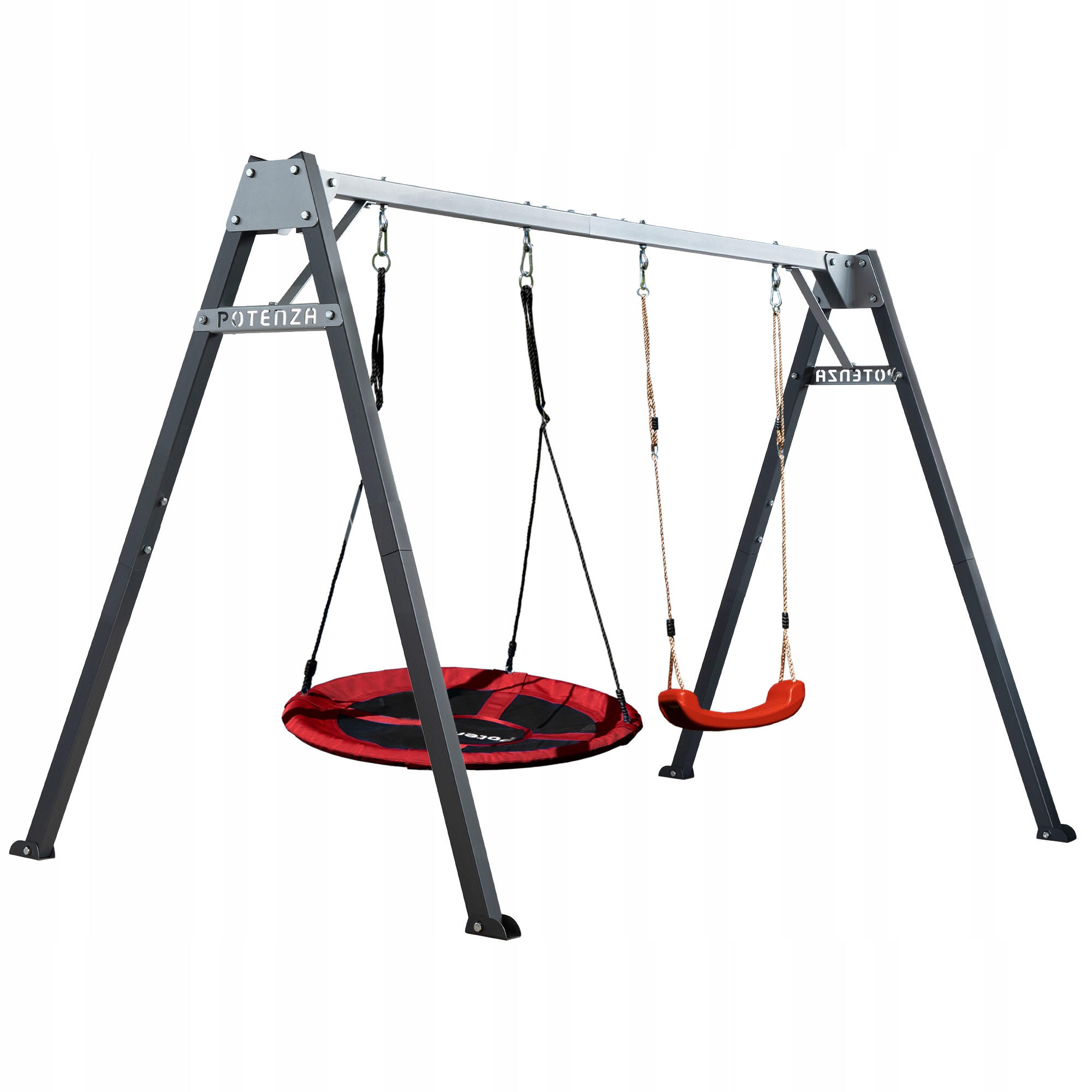 KINDERSCHAUKEL feuerverzinktes Schaukelgestell Doppel - Rot, Metall (250/173cm) - Potenza