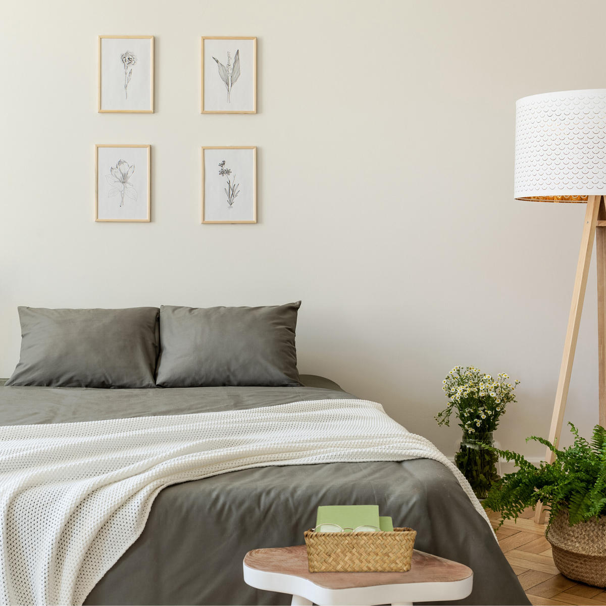 3XAUFBEWAHRUNGSKORB - Hellbraun, Textil/Metall (23/23/8.5cm) - Relaxdays