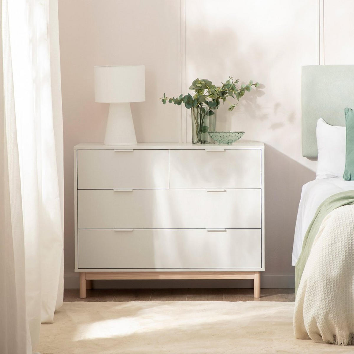 KOMMODE MIT SCHUBLADEN Elian Weiß 100 cm x 80 cm - Weiß, Holzwerkstoff (100/80/40cm)