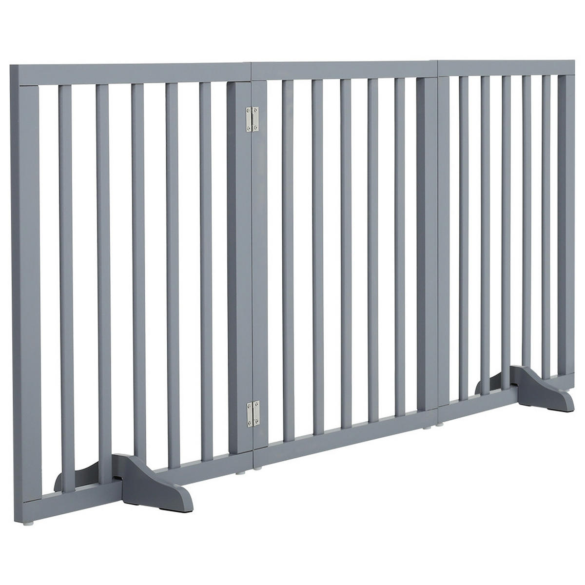 HAUSTIERGITTER aus MDF in Grau faltbar Z-förmig freistehend für Türdurchgang & Treppenschutz 139x60,5 cm - Grau, Holzwerkstoff (60.5/60.5/139cm) - Livingandhome