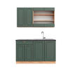 SINGLEKÜCHE Fame-Line Grün-Gold Landhaus/Goldkraft Eiche 140 cm AP Anthrazit - Honigeiche/Grün, Holzwerkstoff (140/81.6/60cm) - Vicco