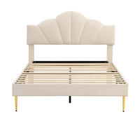 POLSTERBETT 140/190 cm DE-00130, in Beige - Beige, Metall (140/190cm) - ComfortXL