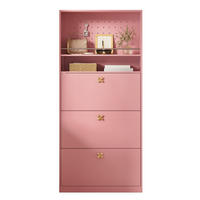 SCHUHSCHRANK 80x24x178.5cm Rosa mit 3 Klappen - Pink, Holzwerkstoff (80/178.5/24cm) - FLIEKS