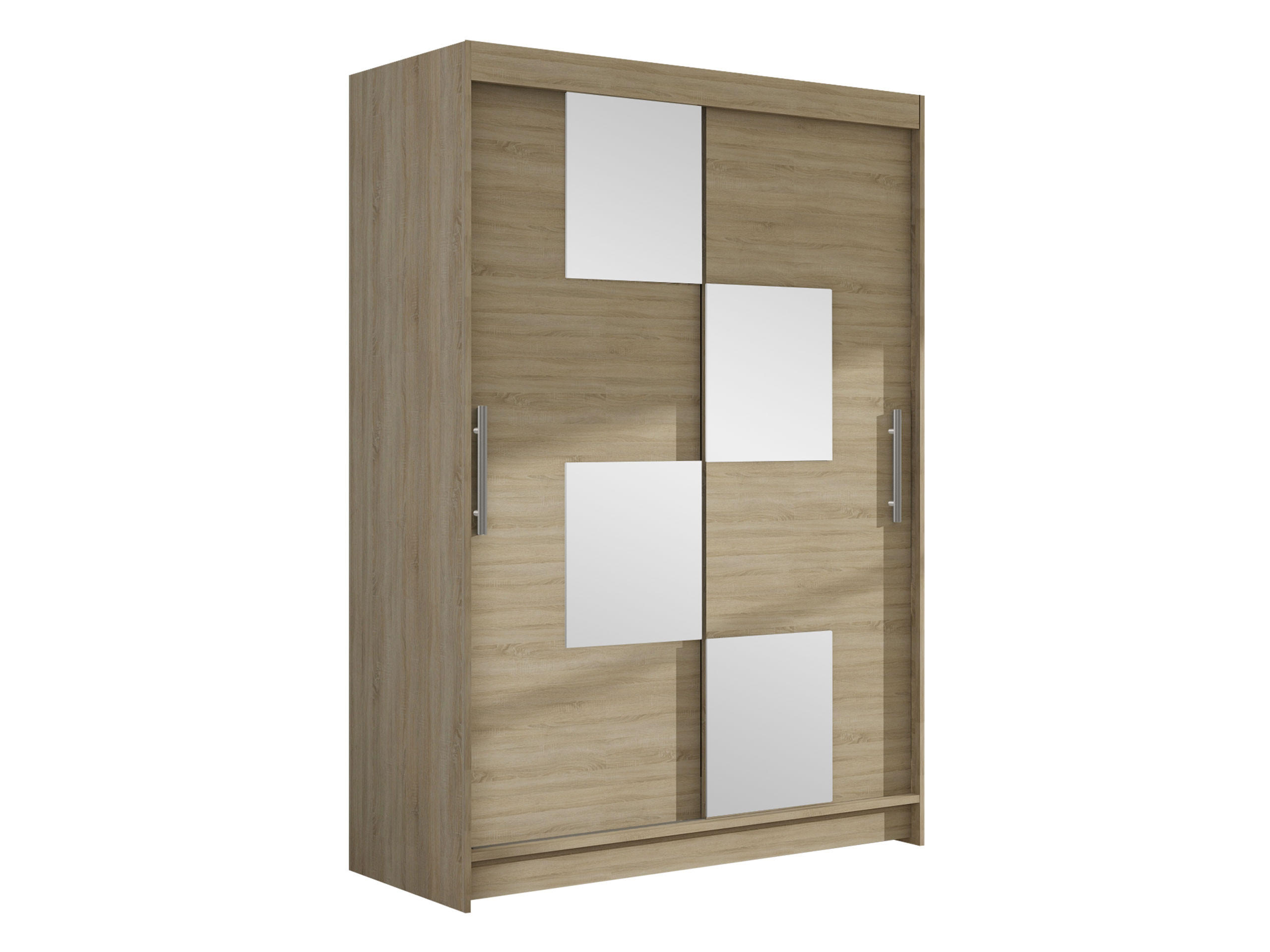KLEIDERSCHRANK Miami III - Silberfarben/Sonoma Eiche, Holzwerkstoff/Kunststoff (120/200/58cm) - MIRJAN24