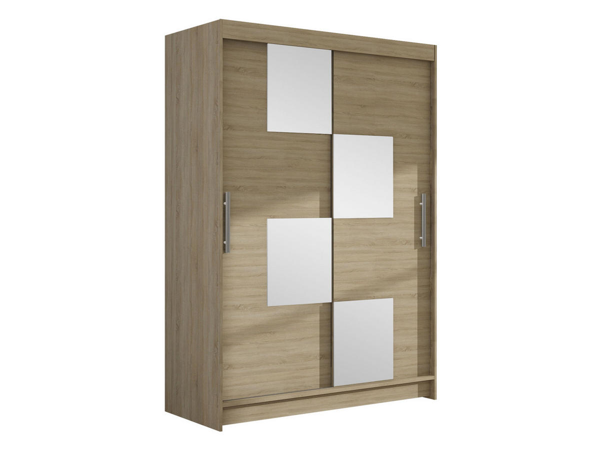 KLEIDERSCHRANK Miami III - Silberfarben/Sonoma Eiche, Holzwerkstoff/Kunststoff (120/200/58cm) - MIRJAN24