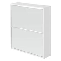 SCHUHSCHRANK mit Spiegel - Weiß, Holzwerkstoff (17/67/63cm) - ML-DESIGN