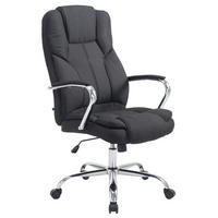 BÜROSTUHL JUBEL Stoff 115x62x70 Schwarz Stoff Metall - Schwarz, Textil/Metall (62/115/70cm) - DELUKE