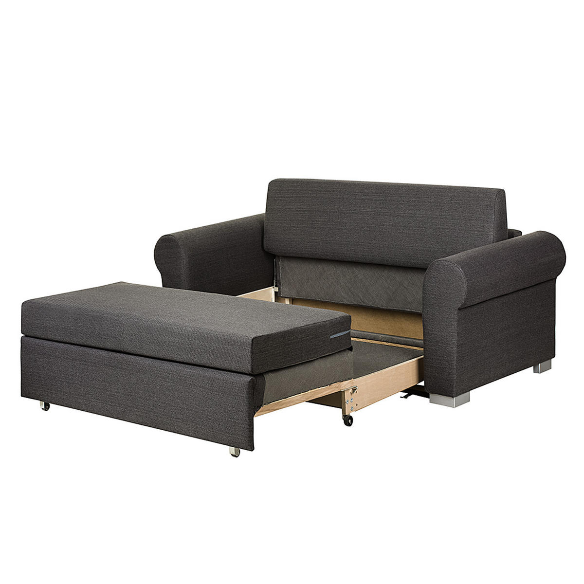 SCHLAFSOFA - Blau/Grau, Textil (184/90/90cm) - home24