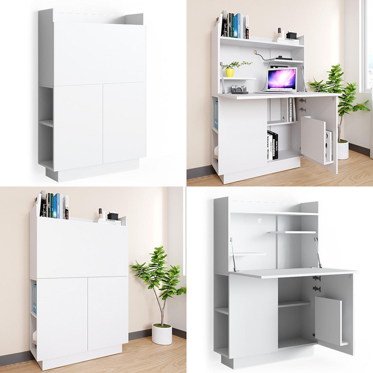 SEKRETÄR SCHREIBTISCH Alena Weiß 85 x 27 cm - Weiß, Holzwerkstoff (27/85/118.9cm) - Vicco