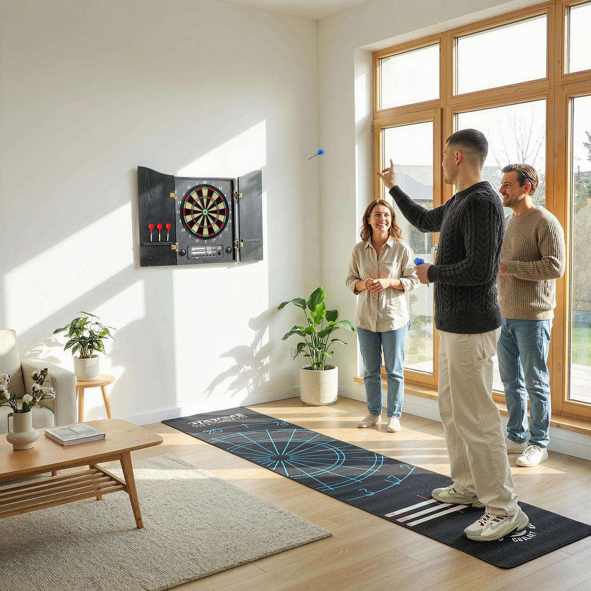 DARTSCHEIBE DE-10905 Holzoptik - Schwarz, Holzwerkstoff (65.5/96cm) - ComfortXL